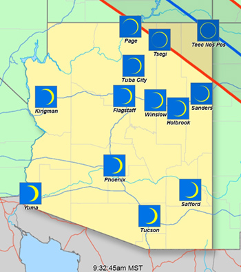 Arizona 2023 eclipse state animation