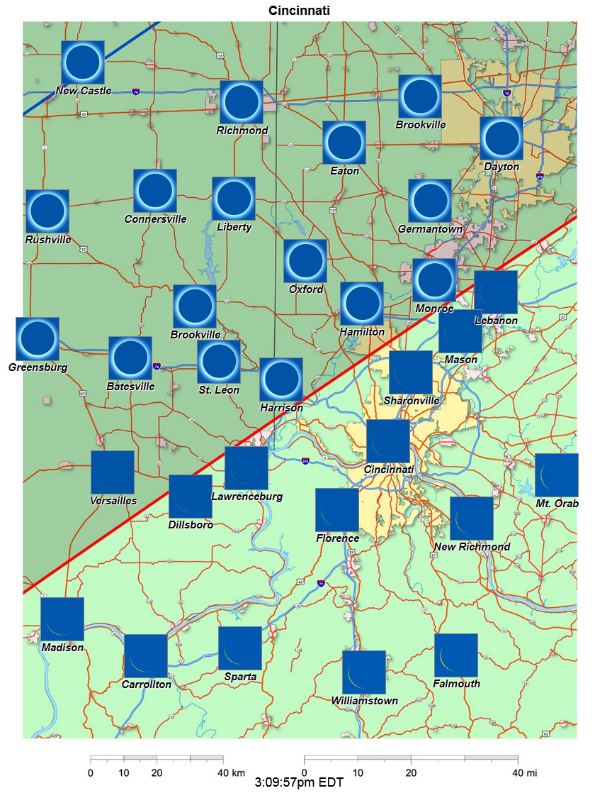 Interactive 2024 eclipse map for Cincinnati