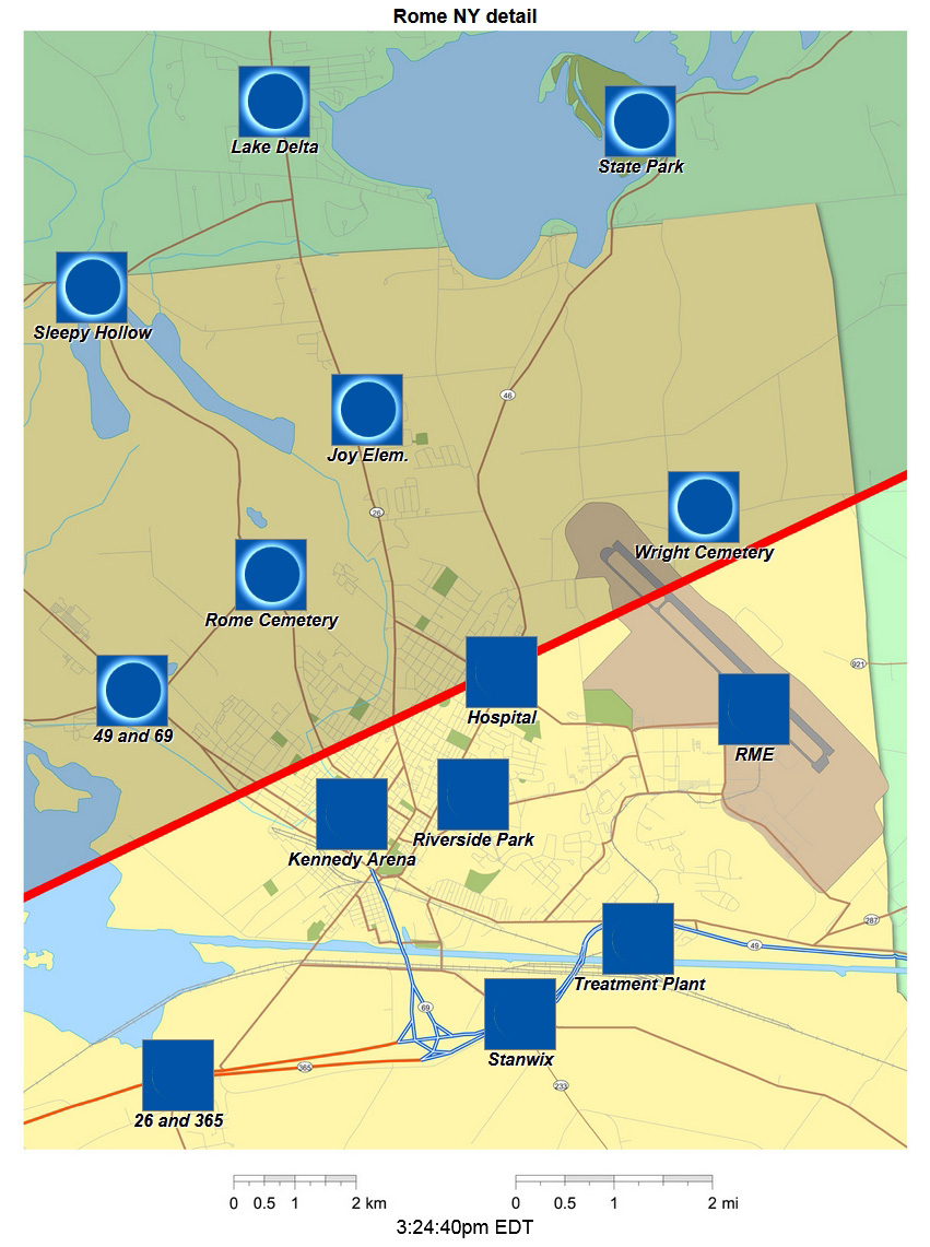 Detailed Interactive 2024 eclipse map for Rome