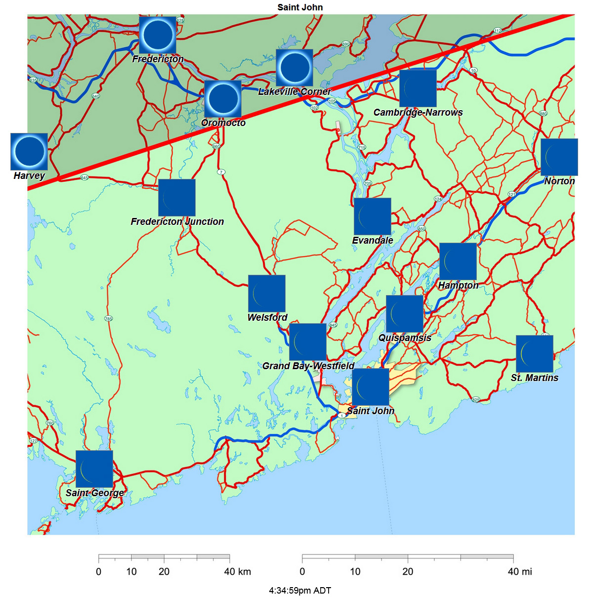 Interactive 2024 eclipse map for Saint John