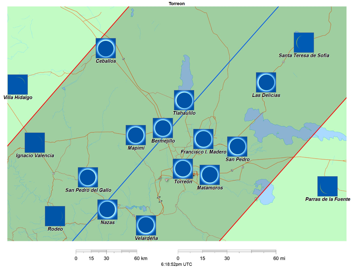 Total solar eclipse of April 8, 2024 Torreon, Coahuila