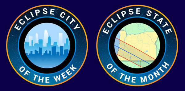 2023 Eclipse Featured States and Cities