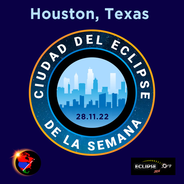 Houston TX ciudad de la semana del eclipse de 2023
